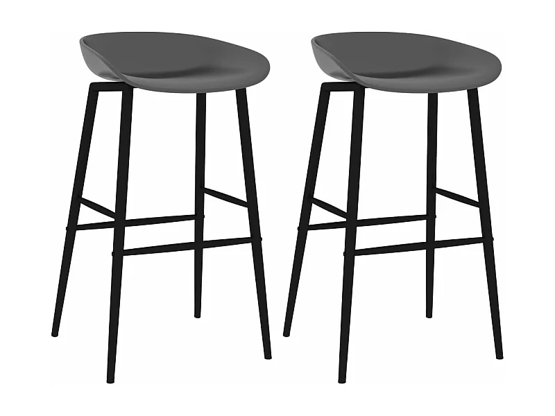 Barstoelen 2 st grijs