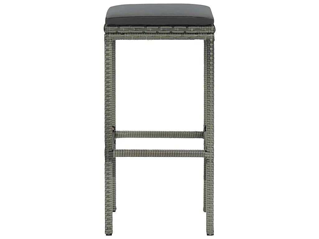 Sgabelli da Bar con Cuscini 6 pz Grigi in Polyrattan