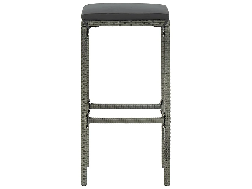 Sgabelli da Bar con Cuscini 6 pz Grigi in Polyrattan
