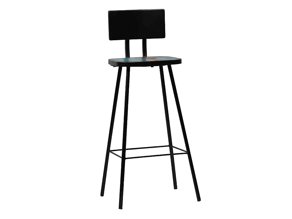 Tabourets de bar lot de 2 bois massif de récupération