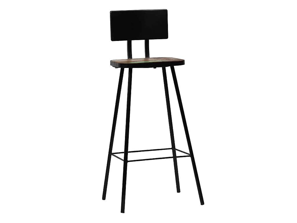 Tabourets de bar lot de 2 bois massif de récupération