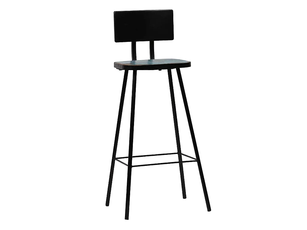 Tabourets de bar lot de 2 bois massif de récupération