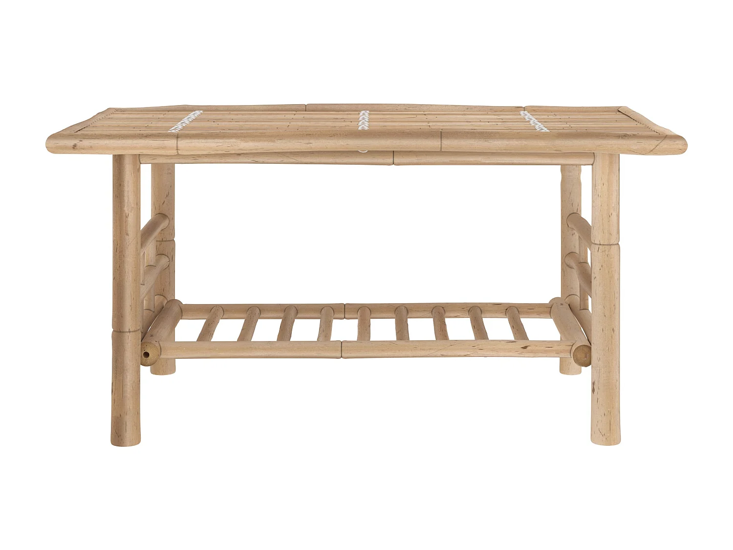 Salon de jardin en bambou avec un canapé d'angle et une table basse - Vadella