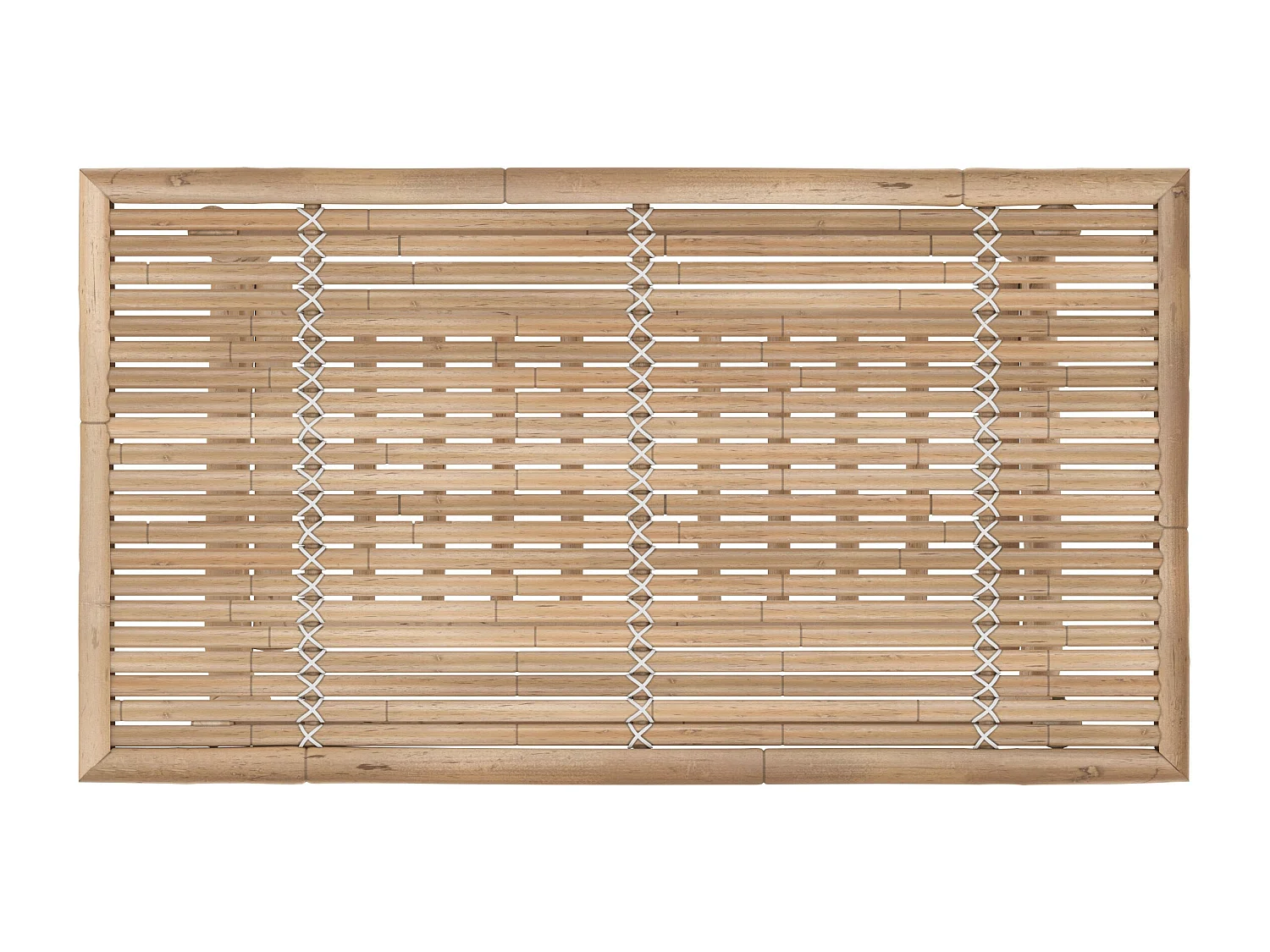 Salon de jardin en bambou avec un canapé d'angle et une table basse - Vadella