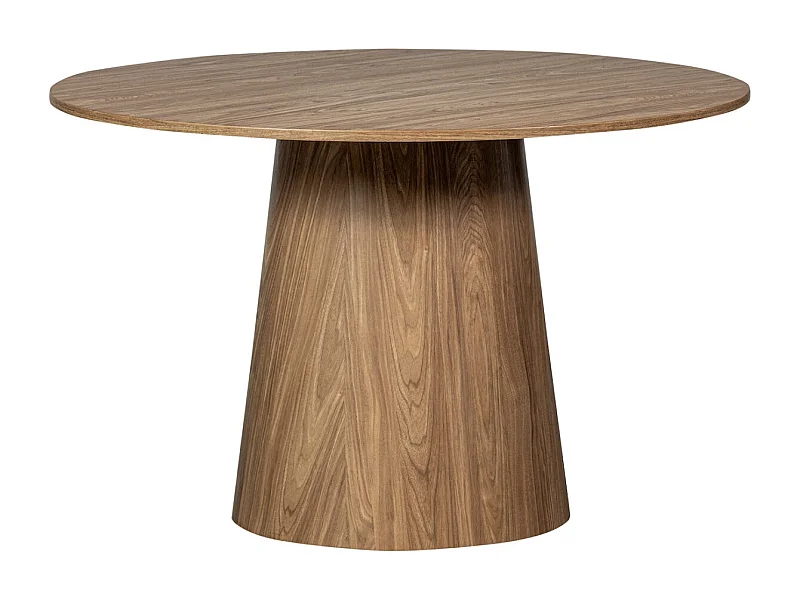 MAAN - Table de repas ronde en MDF finition noyer