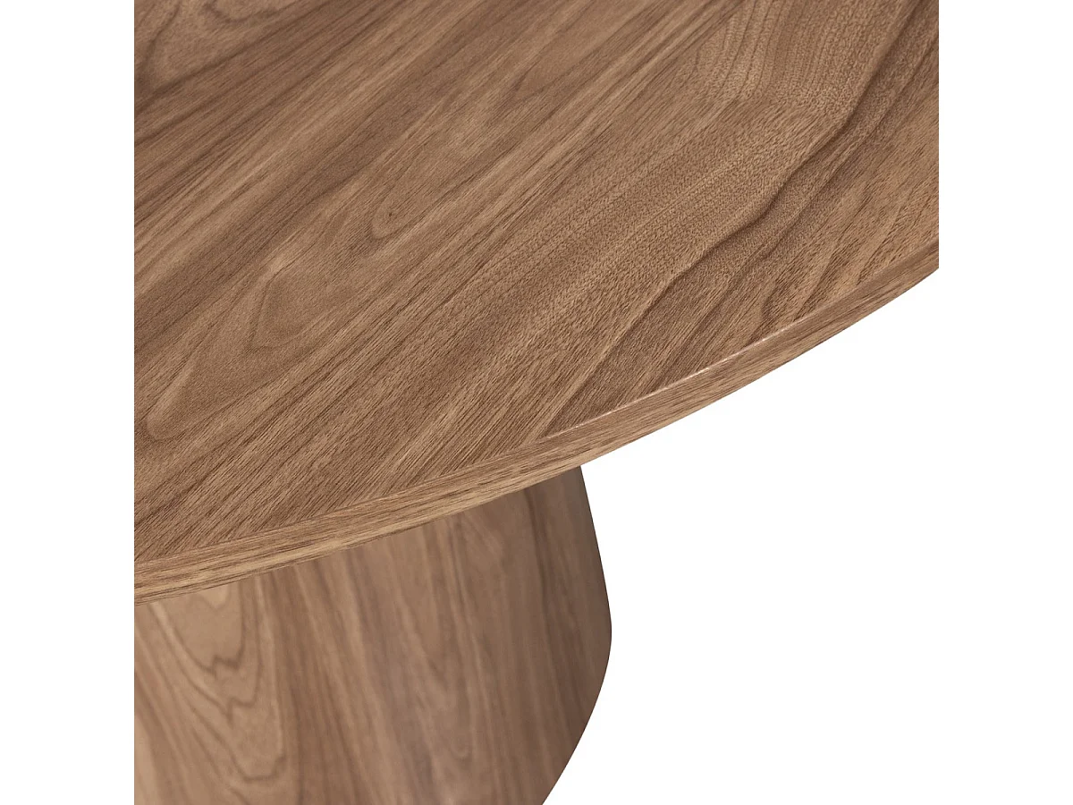 MAAN - Table de repas ronde en MDF finition noyer