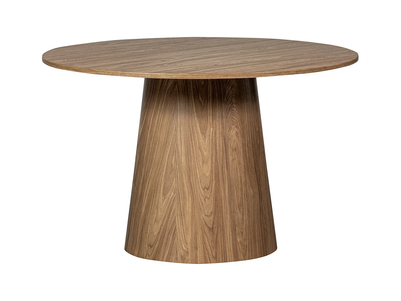 MAAN - Table de repas ronde en MDF finition noyer