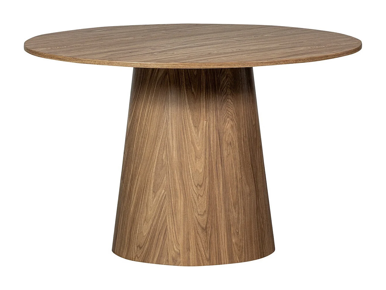 MAAN - Table de repas ronde en MDF finition noyer