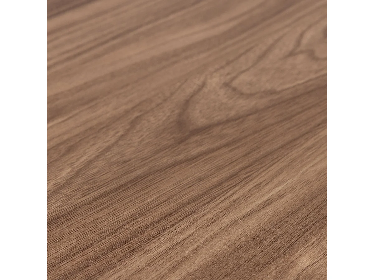 MAAN - Table de repas ronde en MDF finition noyer