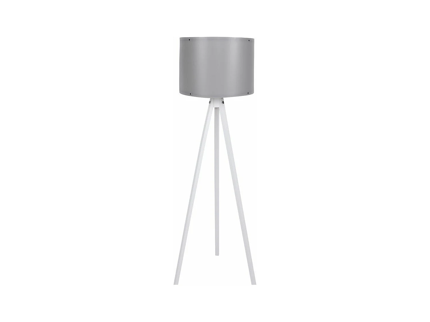 Lampadaire trépied Luca 145cm Tissu Gris et Bois Blanc