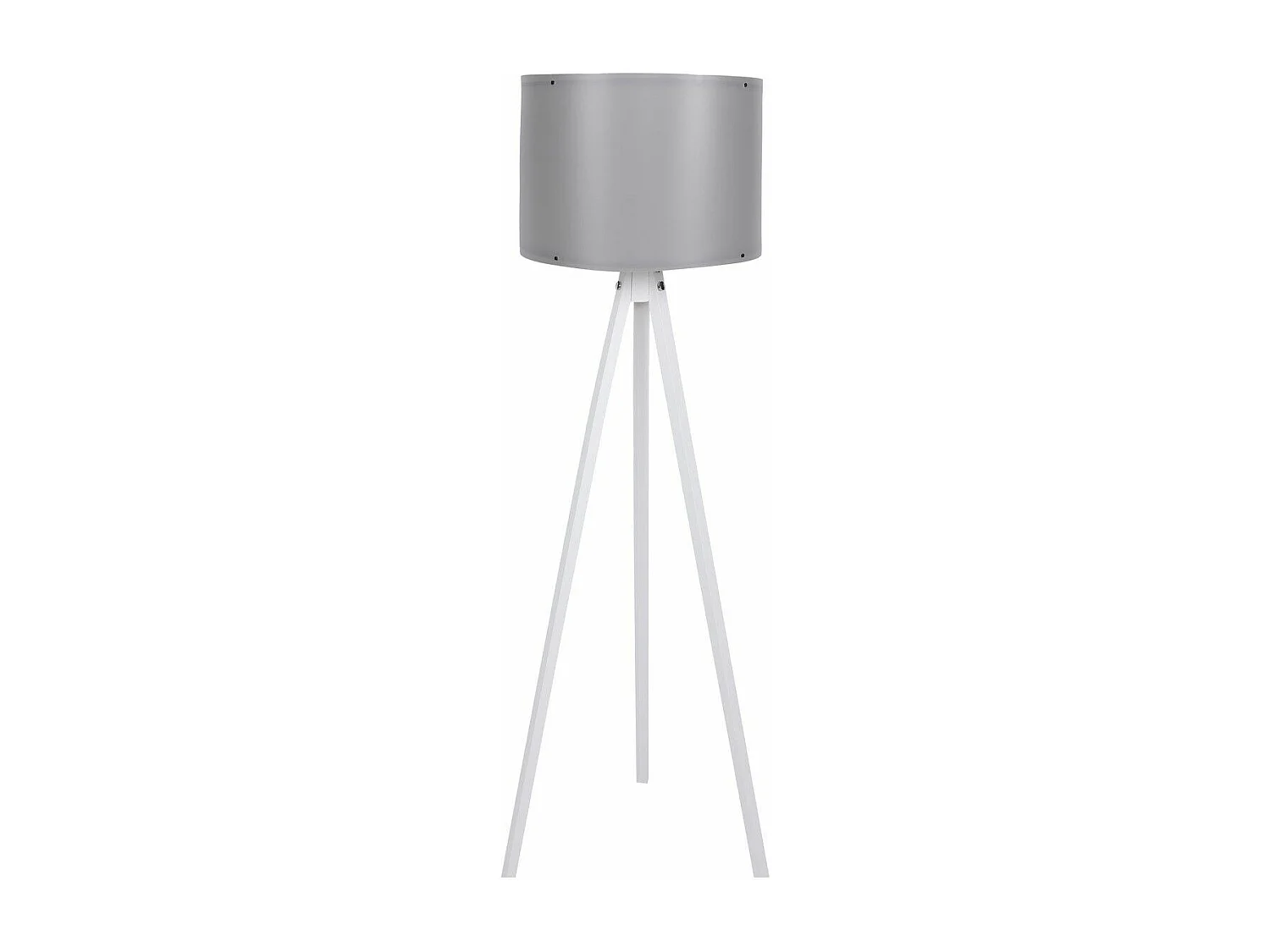 Lampadaire trépied Luca 145cm Tissu Gris et Bois Blanc