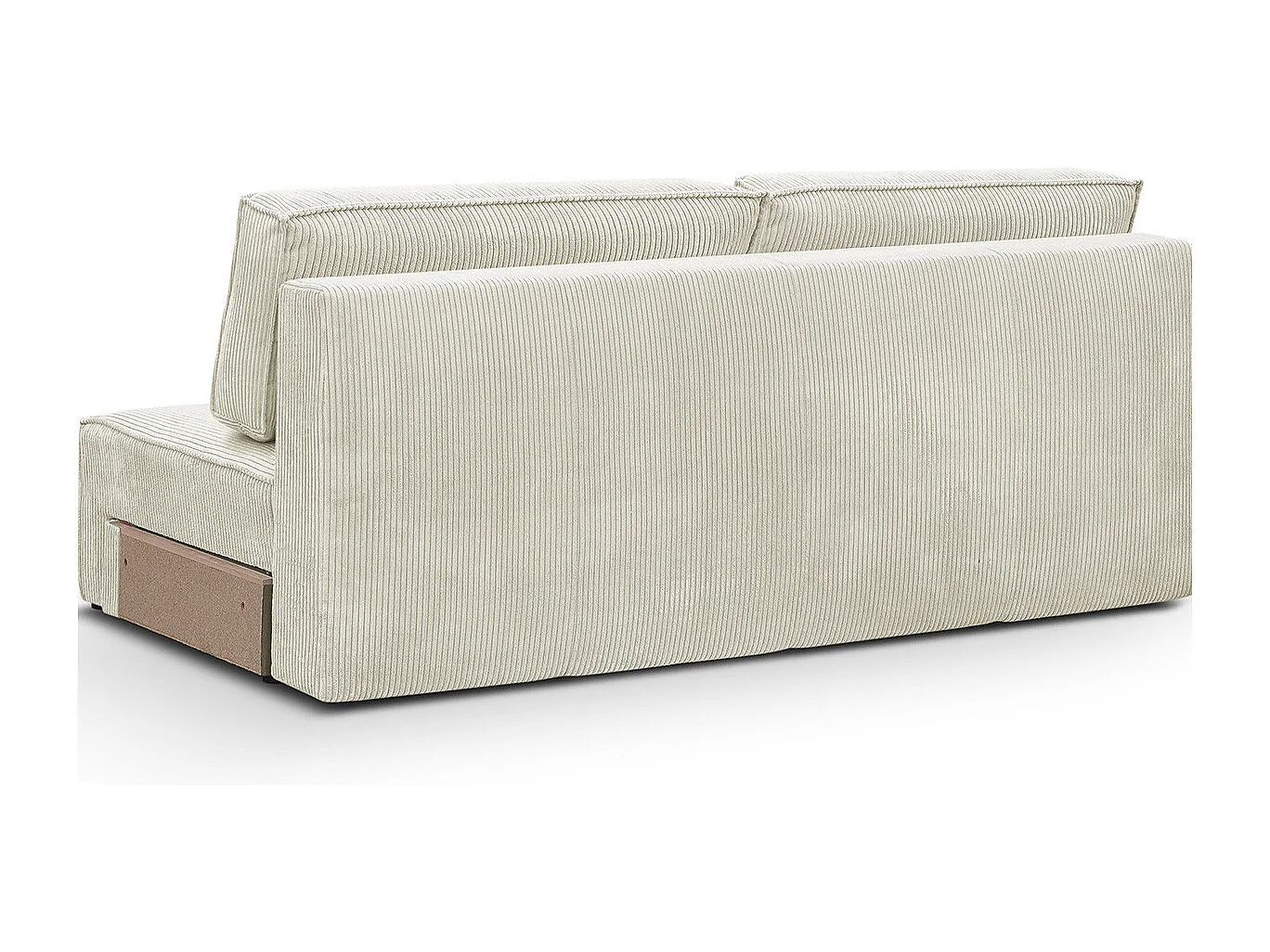 Module canapé convertible 2 places avec coffre de rangement en velours côtelé beige - Harper Mod