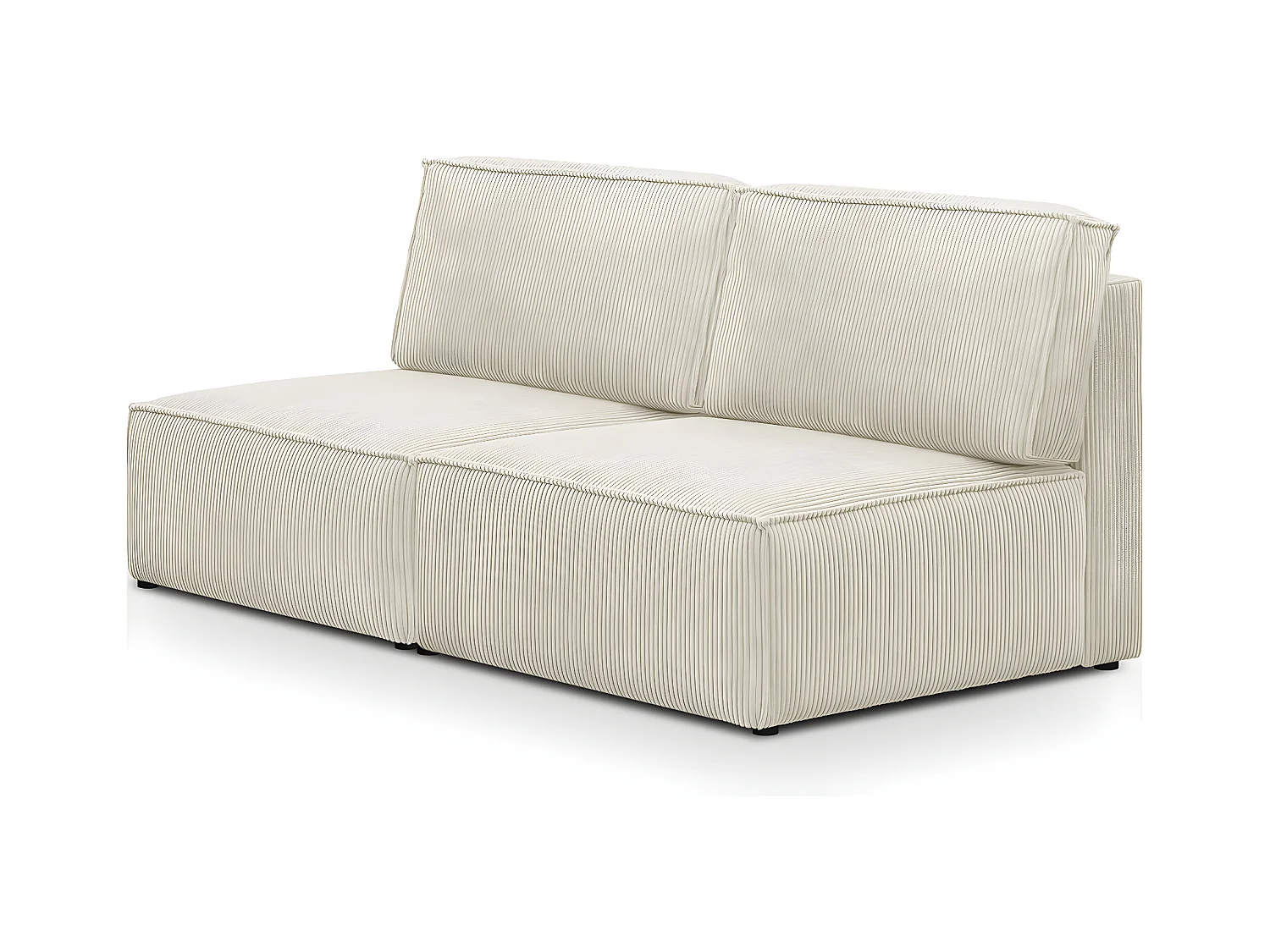 Module canapé 2 places en velours côtelé beige - Harper Mod