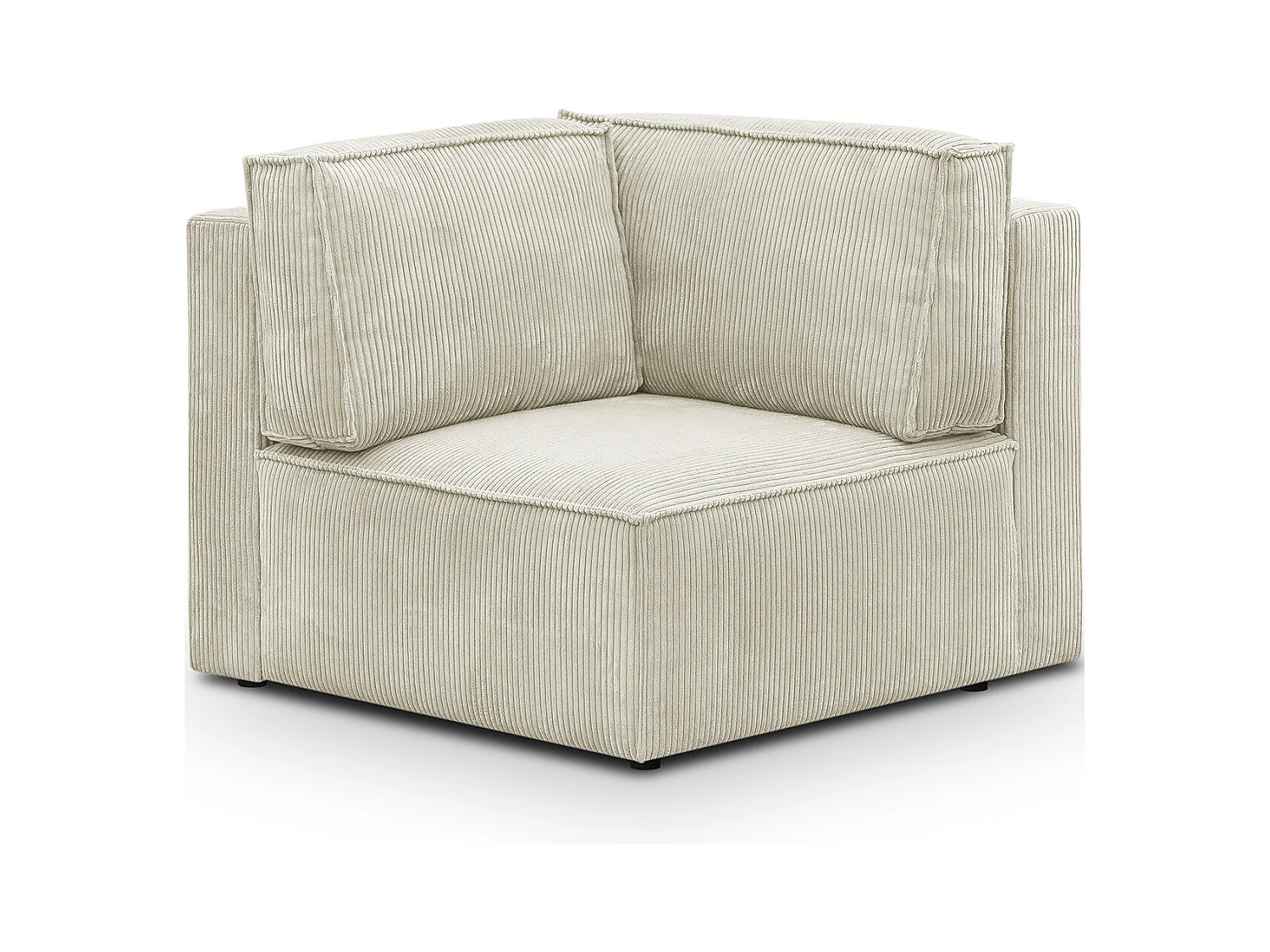 Module d'angle à gauche en velours côtelé beige - Harper Mod