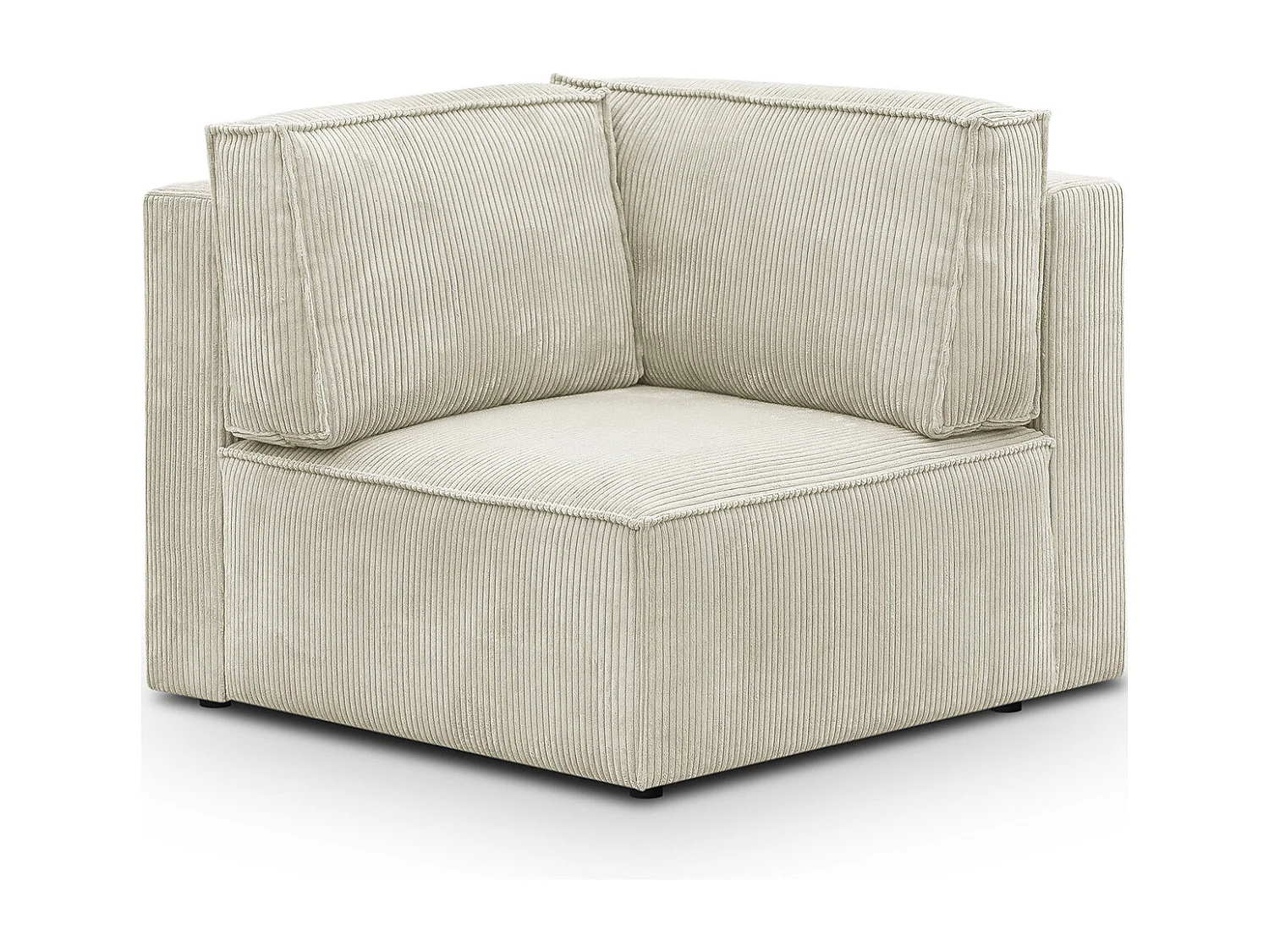 Module d'angle à gauche en velours côtelé beige - Harper Mod