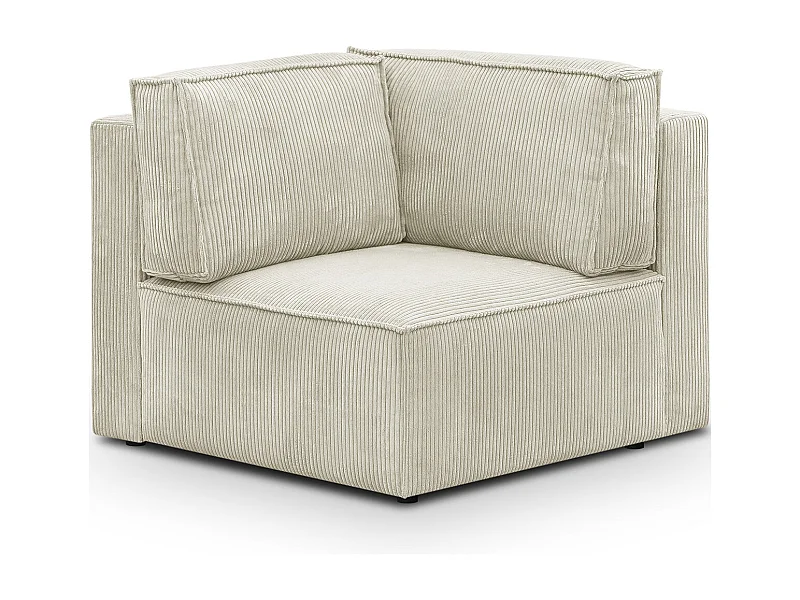 Module d'angle à gauche en velours côtelé beige - Harper Mod