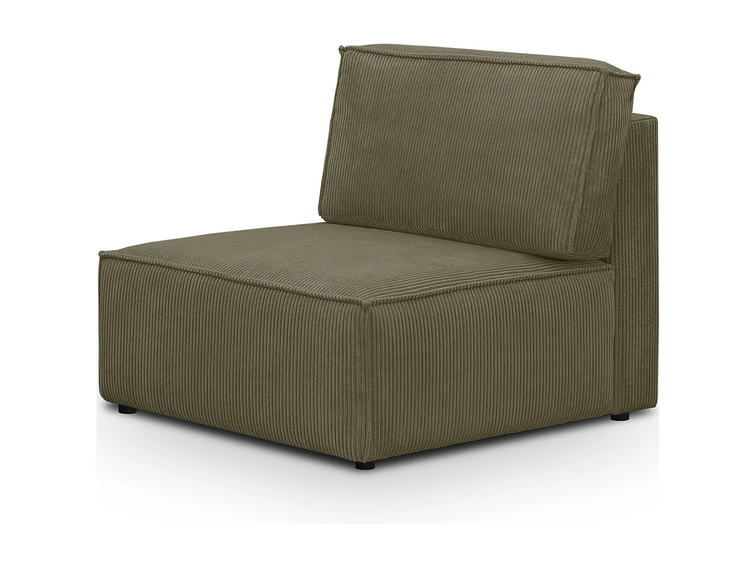 Chauffeuse modulable en velours côtelé vert kaki - Harper Mod