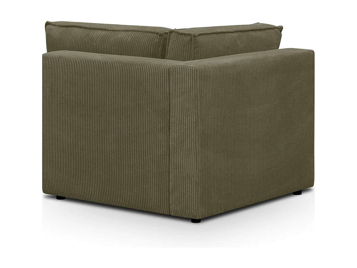 Module d'angle à droite en velours côtelé vert kaki - Harper Mod