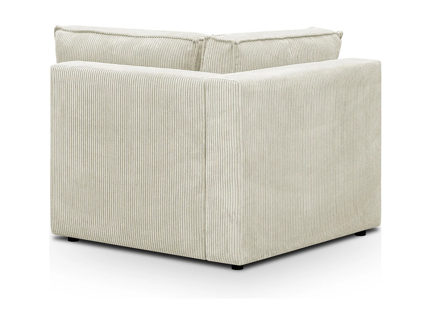 Module d'angle à droite en velours côtelé beige - Harper Mod