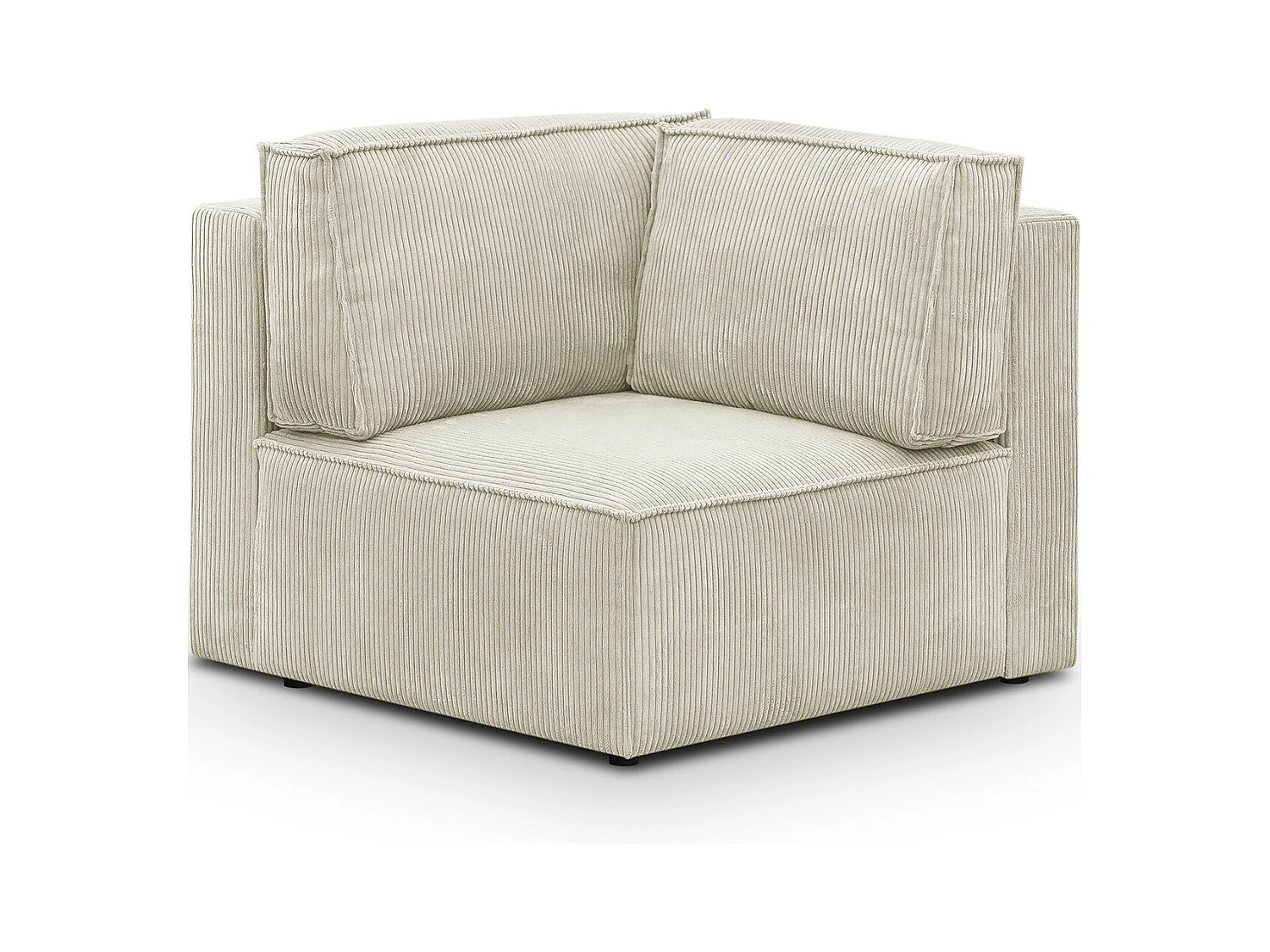 Module d'angle à droite en velours côtelé beige - Harper Mod
