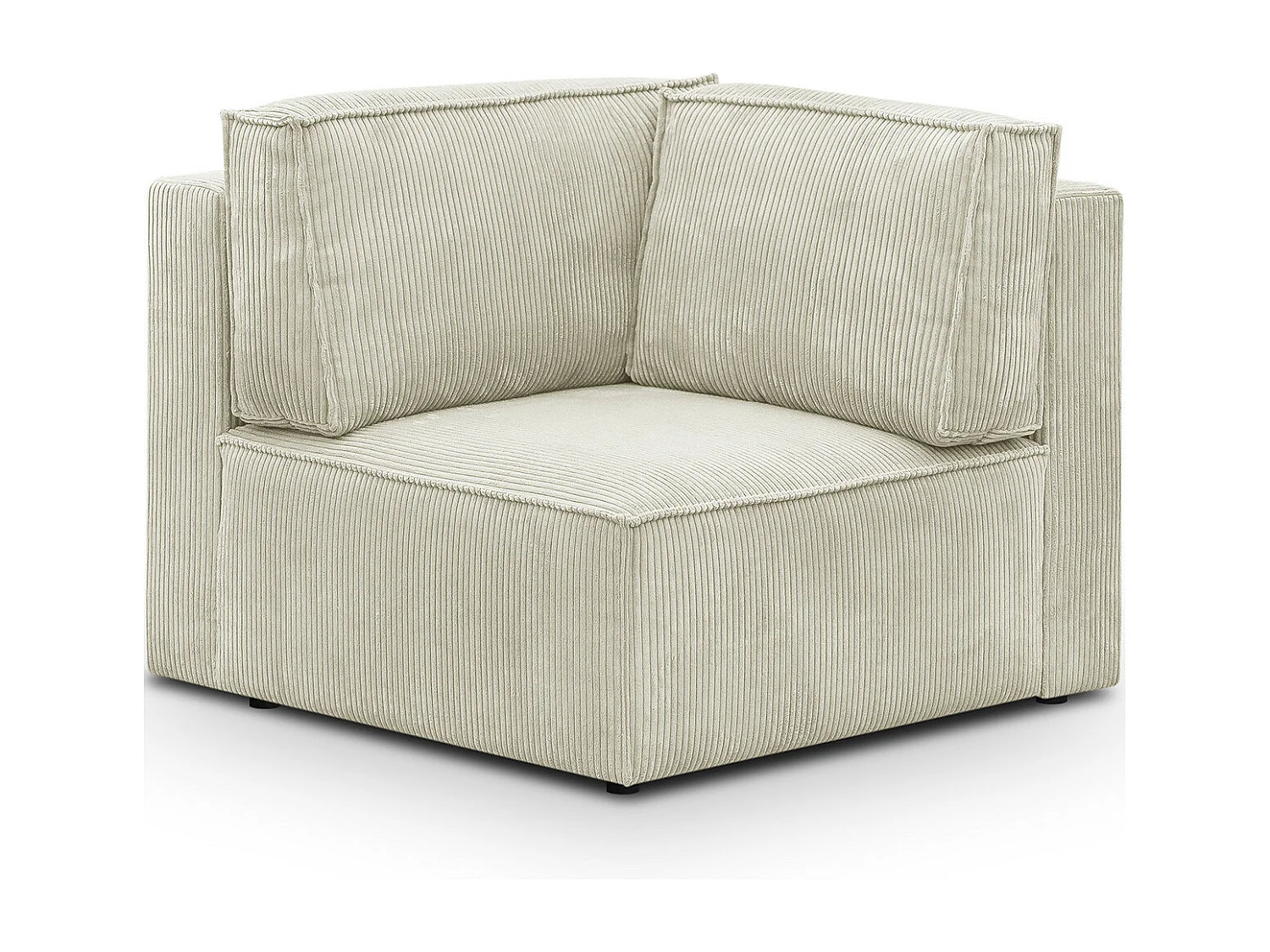 Module d'angle à droite en velours côtelé beige - Harper Mod