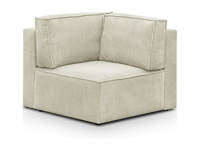 Module d'angle à droite en velours côtelé beige - Harper Mod