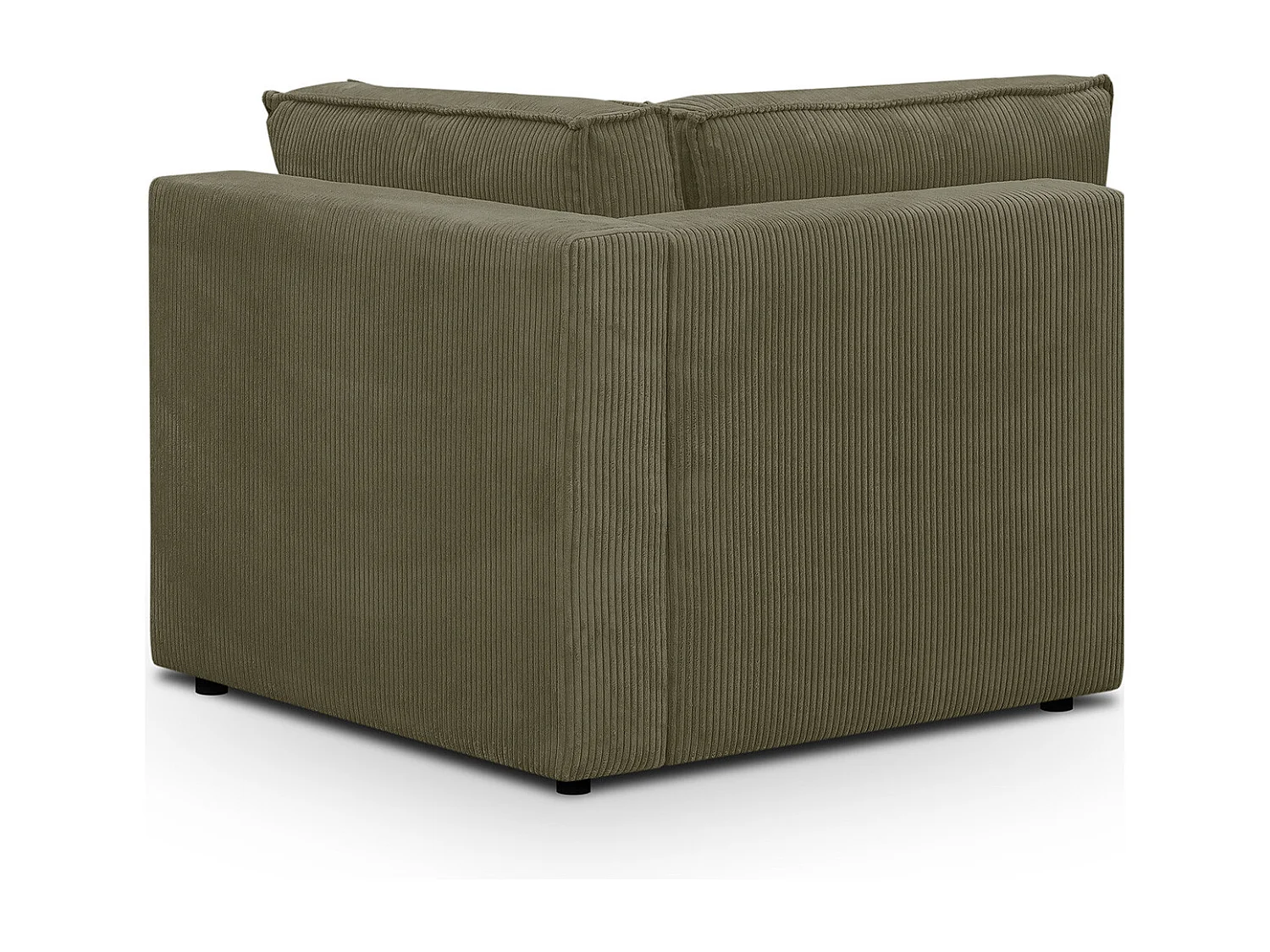 Module d'angle à gauche en velours côtelé vert kaki - Harper Mod