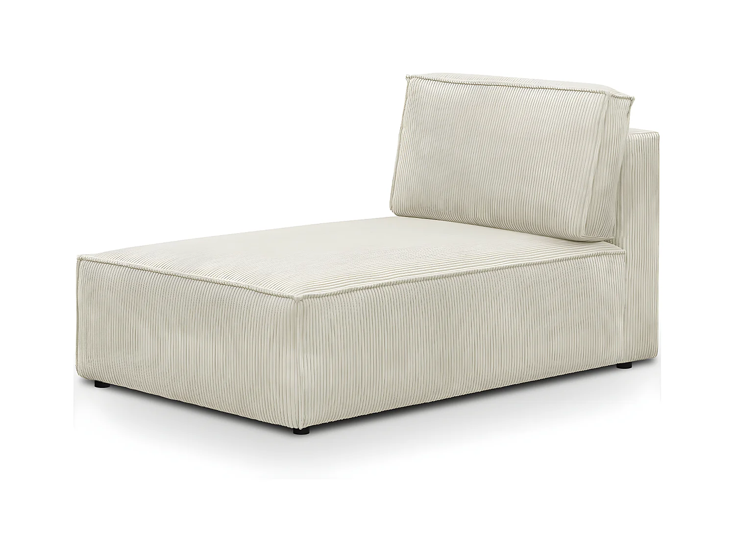 Méridienne modulable en velours côtelé beige - Harper Mod