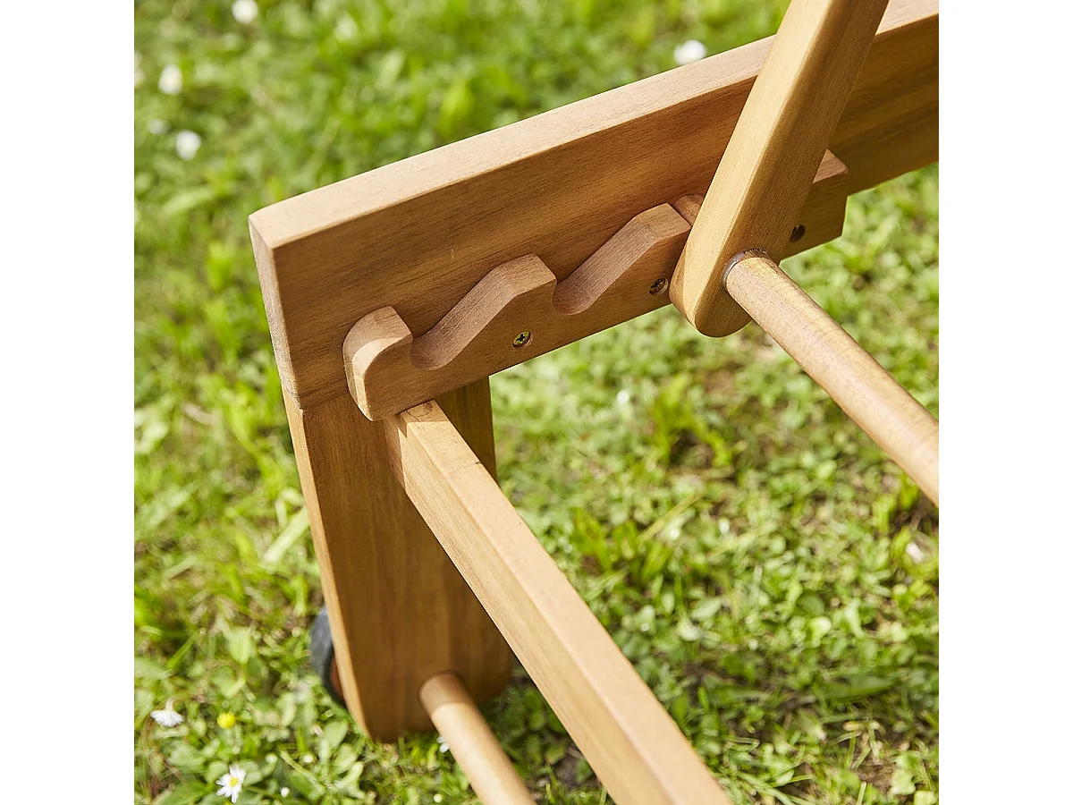 Set di 2 lettini in acacia FSC e textilene