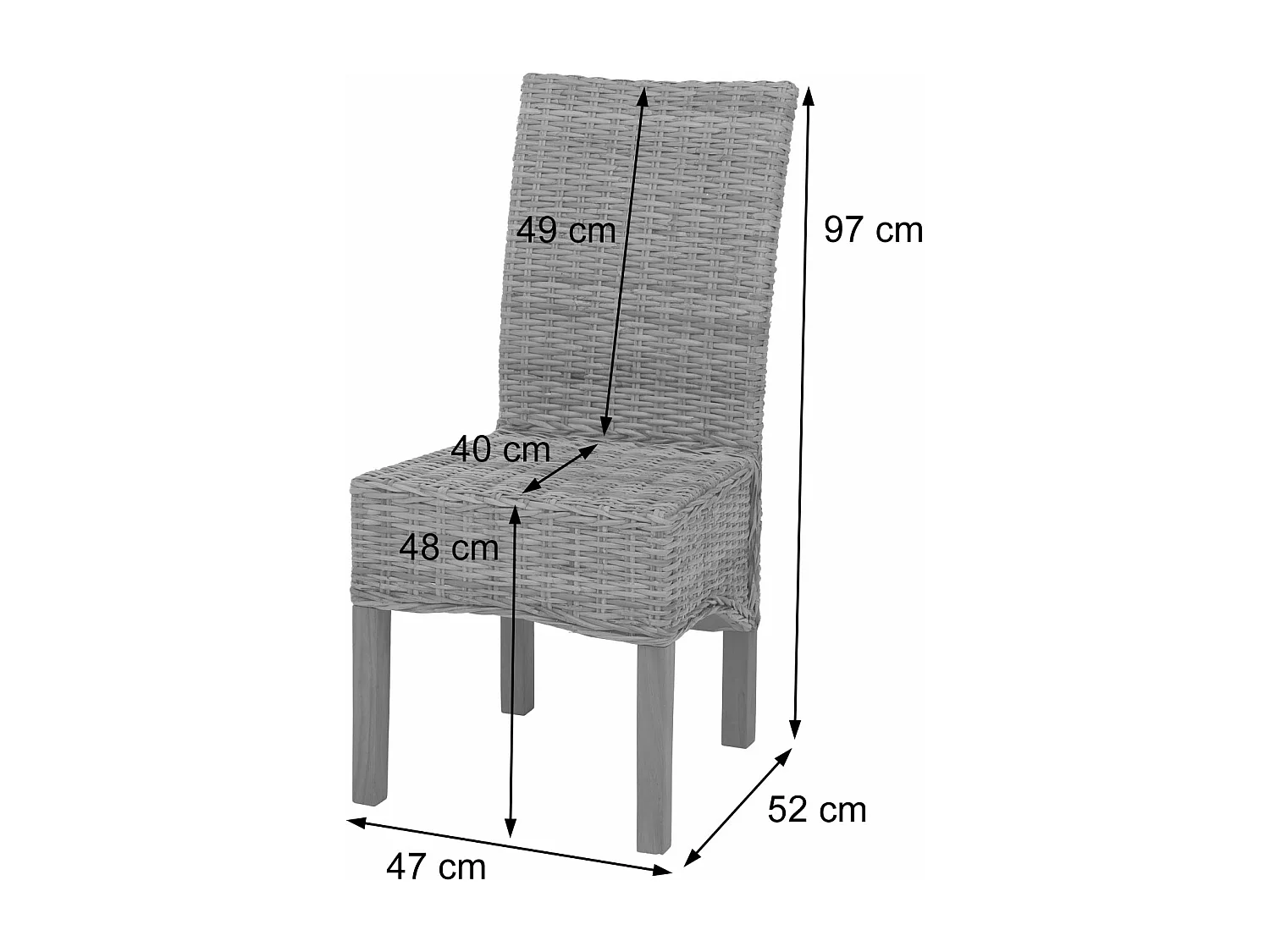 Chaise de salle à manger Var (lot de 2),  avec coussins