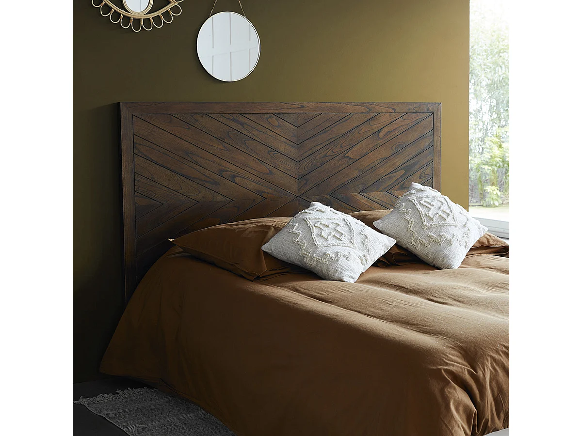 Tête de lit en bois massif finition noyer 160 cm