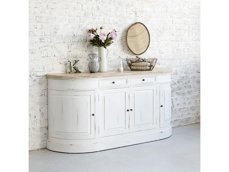 Buffet en acajou massif et teck 180 cm