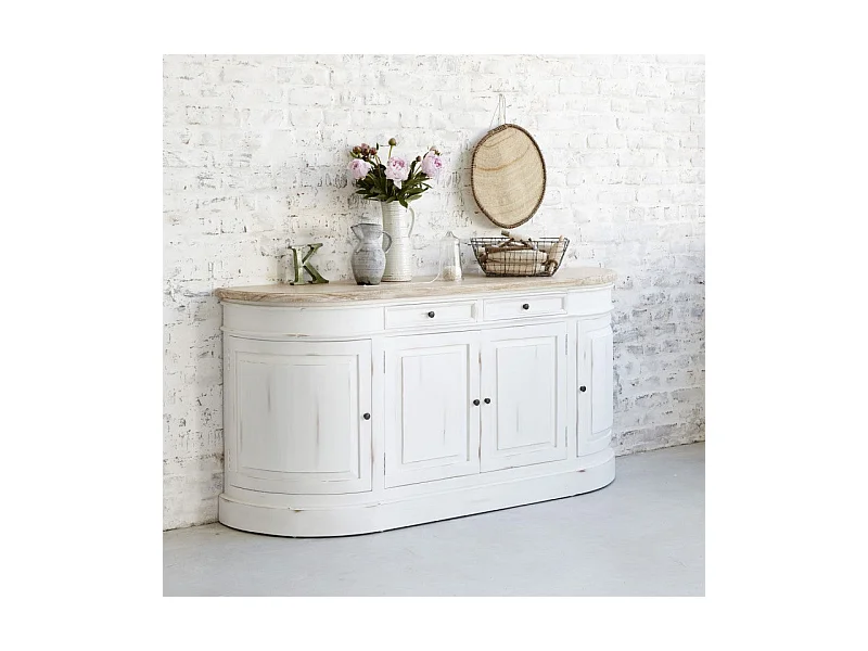 Buffet en acajou massif et teck 180 cm