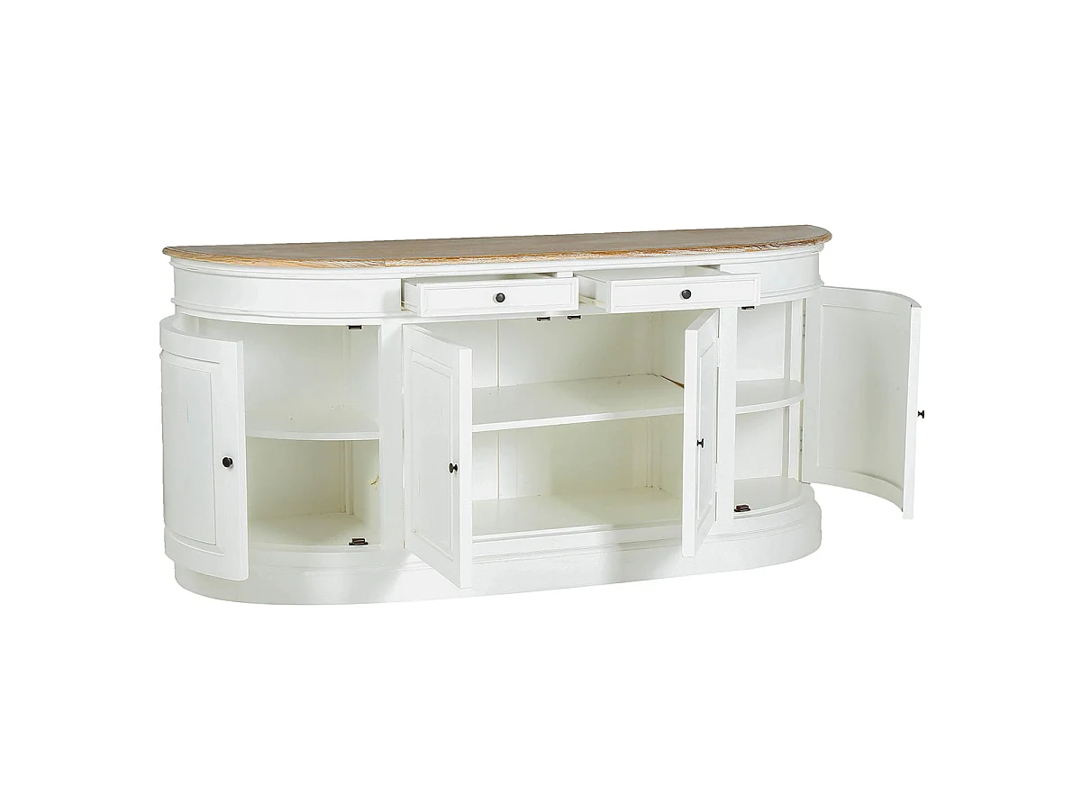 Aparador de madera de caoba y teca 4 puertas