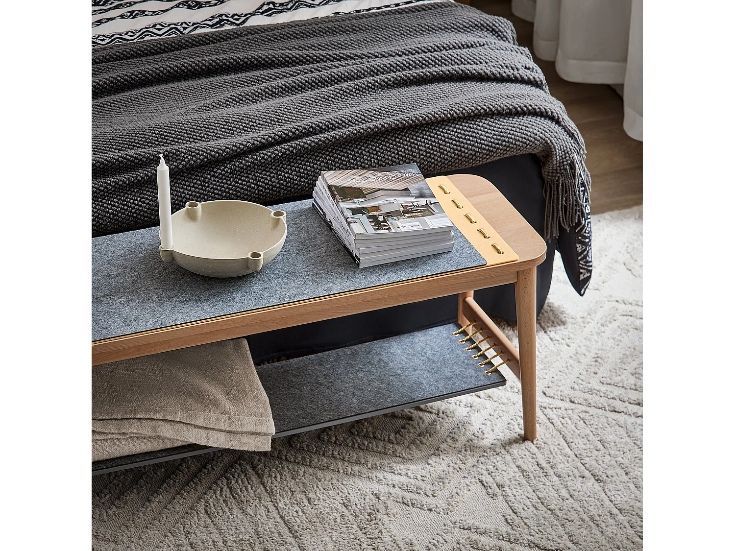 SoBuy HFSR01-N - Meuble à chaussures moderne gris naturel L110.0cm x L37.0cm x H44.5cm