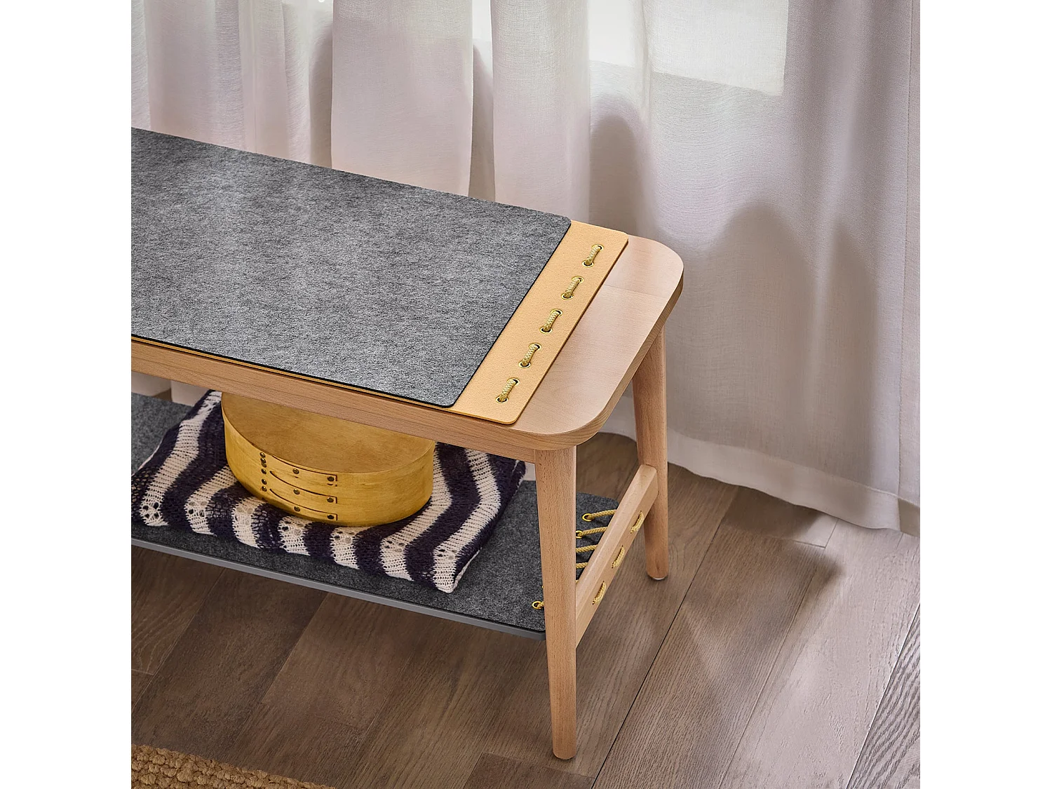 SoBuy HFSR01-N - Meuble à chaussures moderne gris naturel L110.0cm x L37.0cm x H44.5cm