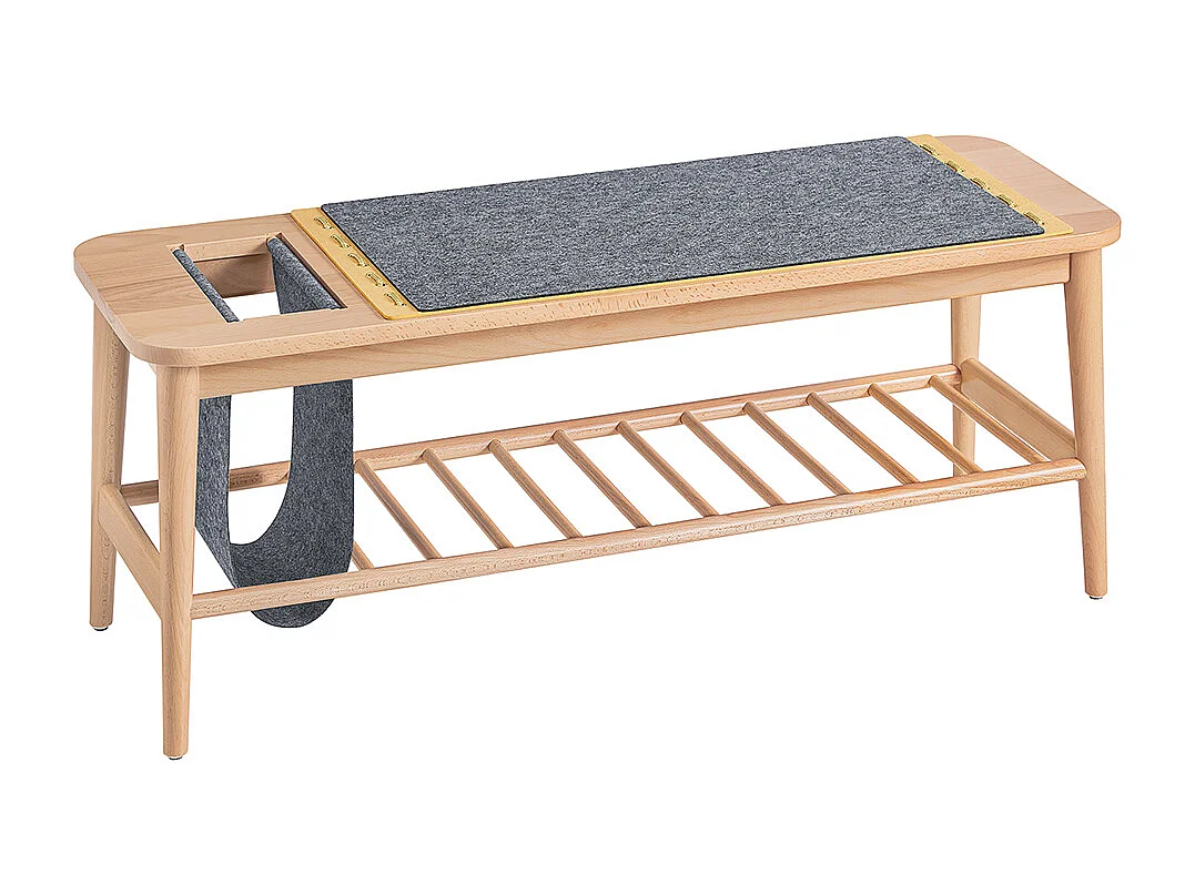 SoBuy HFSR02-N Banc à Chaussures Banc de Rangement Bout de lit Etagère à Chaussures Meuble de Rangement avec raccords à Tenon