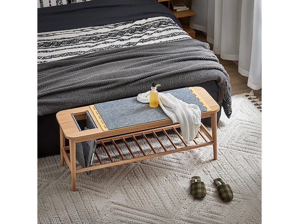 SoBuy HFSR02-N Banc à Chaussures Banc de Rangement Bout de lit Etagère à Chaussures Meuble de Rangement avec raccords à Tenon