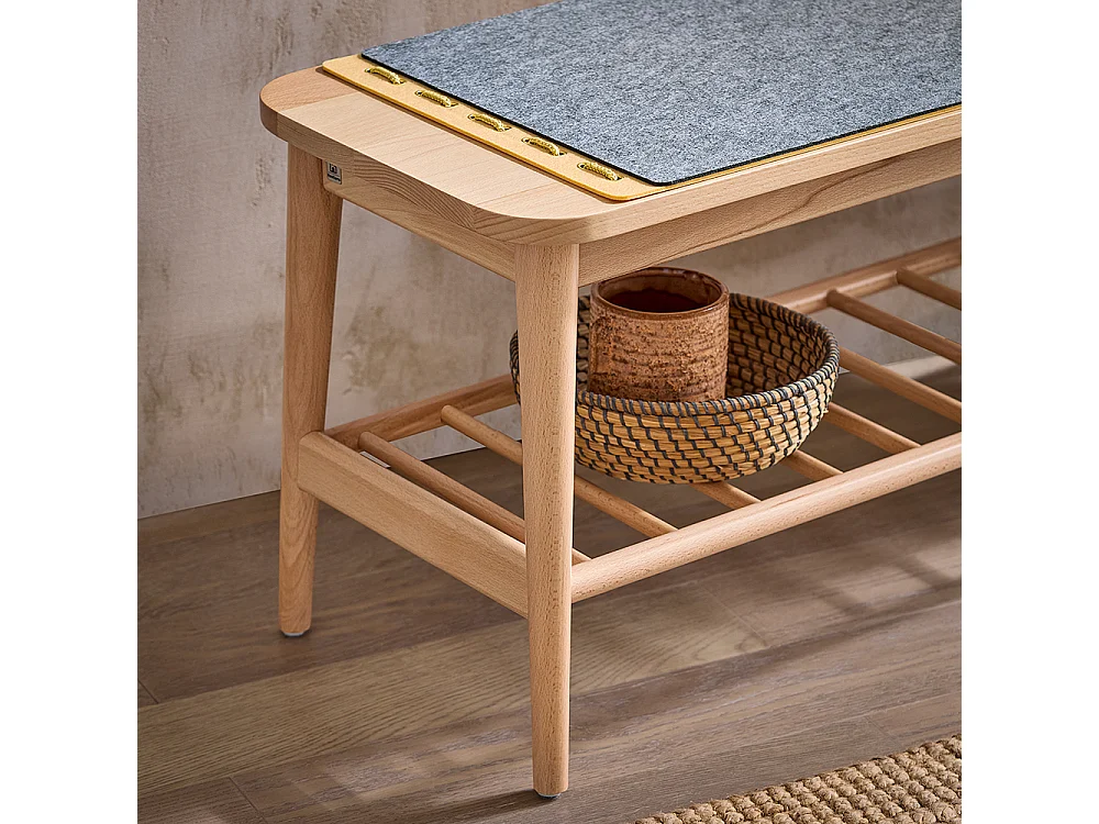 SoBuy HFSR02-N Banc à Chaussures Banc de Rangement Bout de lit Etagère à Chaussures Meuble de Rangement avec raccords à Tenon