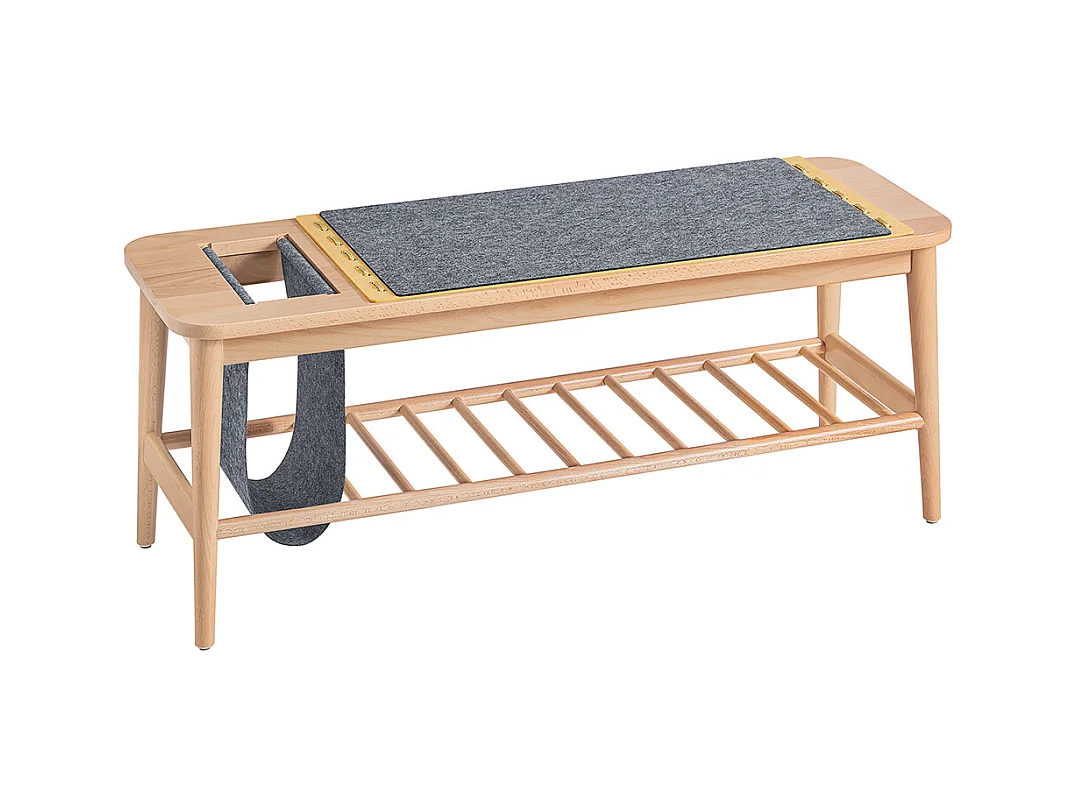 SoBuy HFSR02-N Banc à Chaussures Banc de Rangement Bout de lit Etagère à Chaussures Meuble de Rangement avec raccords à Tenon
