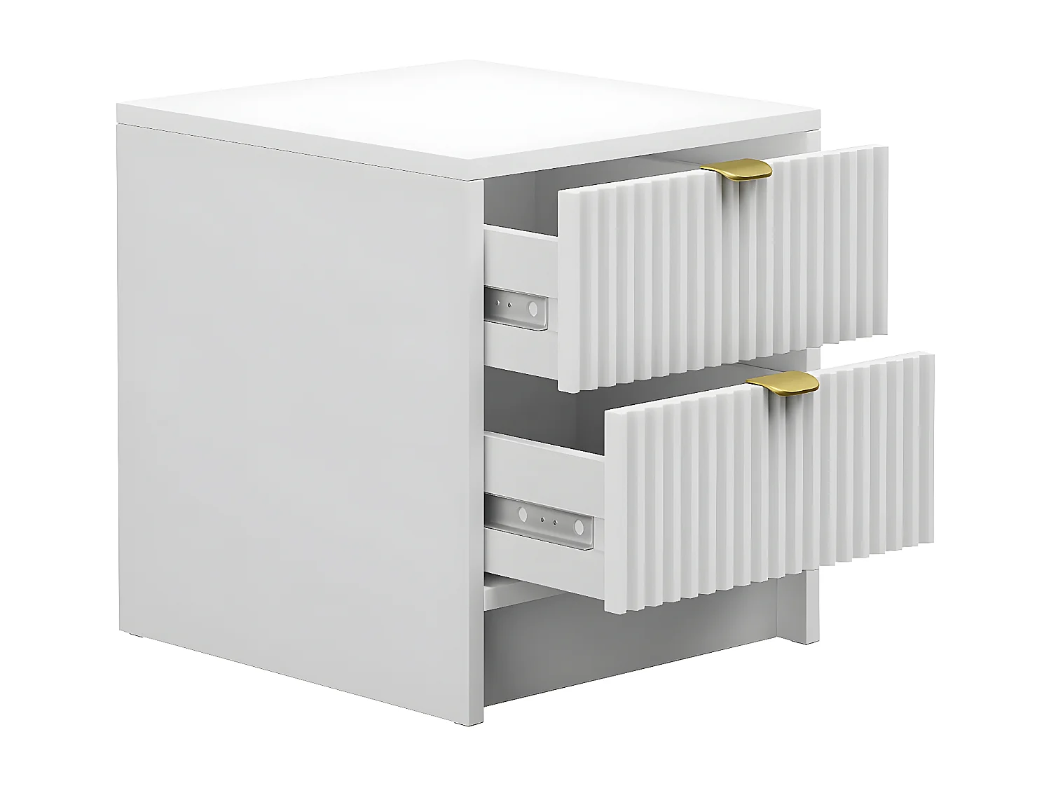 Table de chevet "Tireno" - 35 cm X 40 cm X 40 cm - Blanc