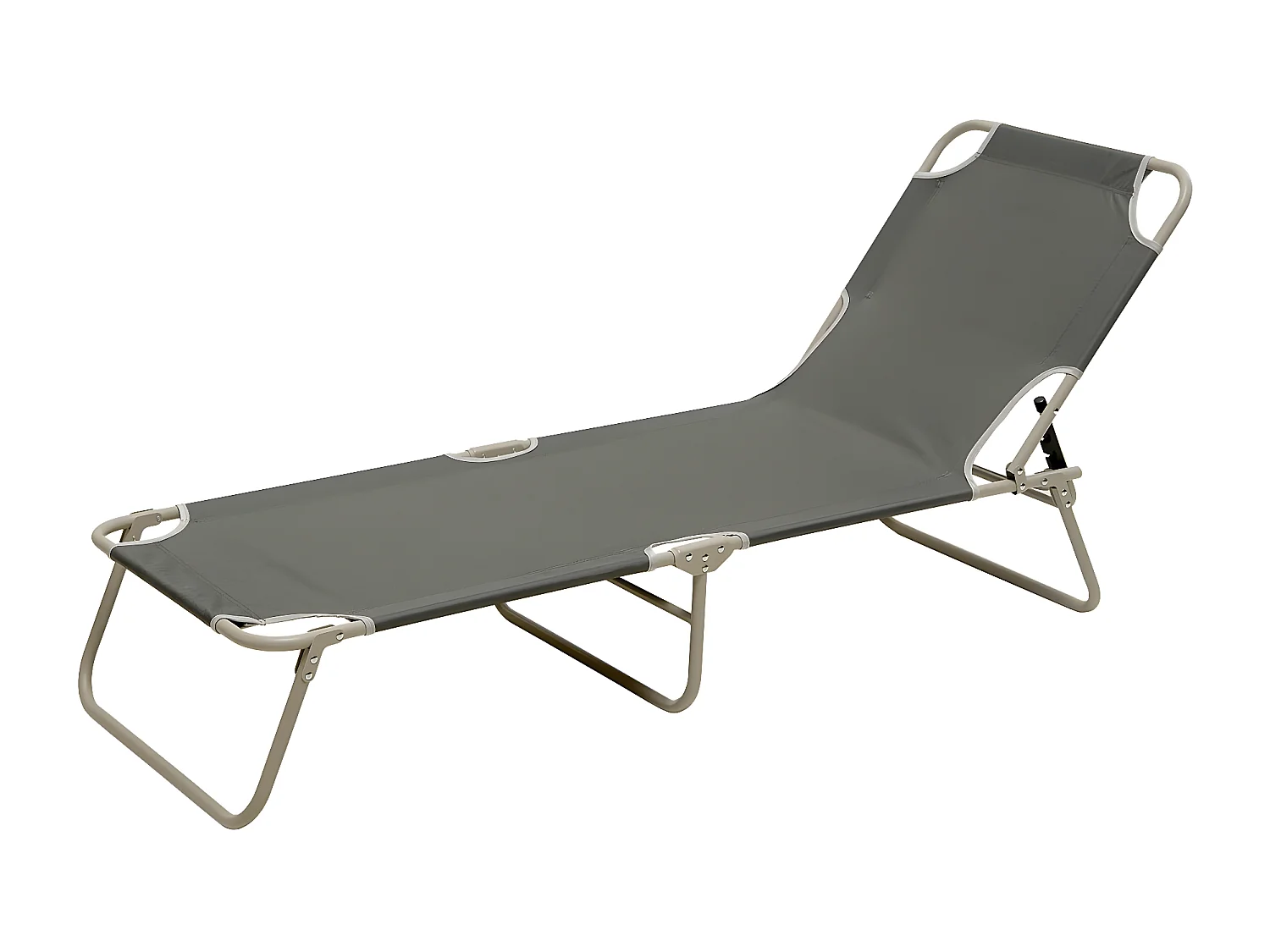 Bain de soleil pliant "Elsa" métal et textilène - Gris