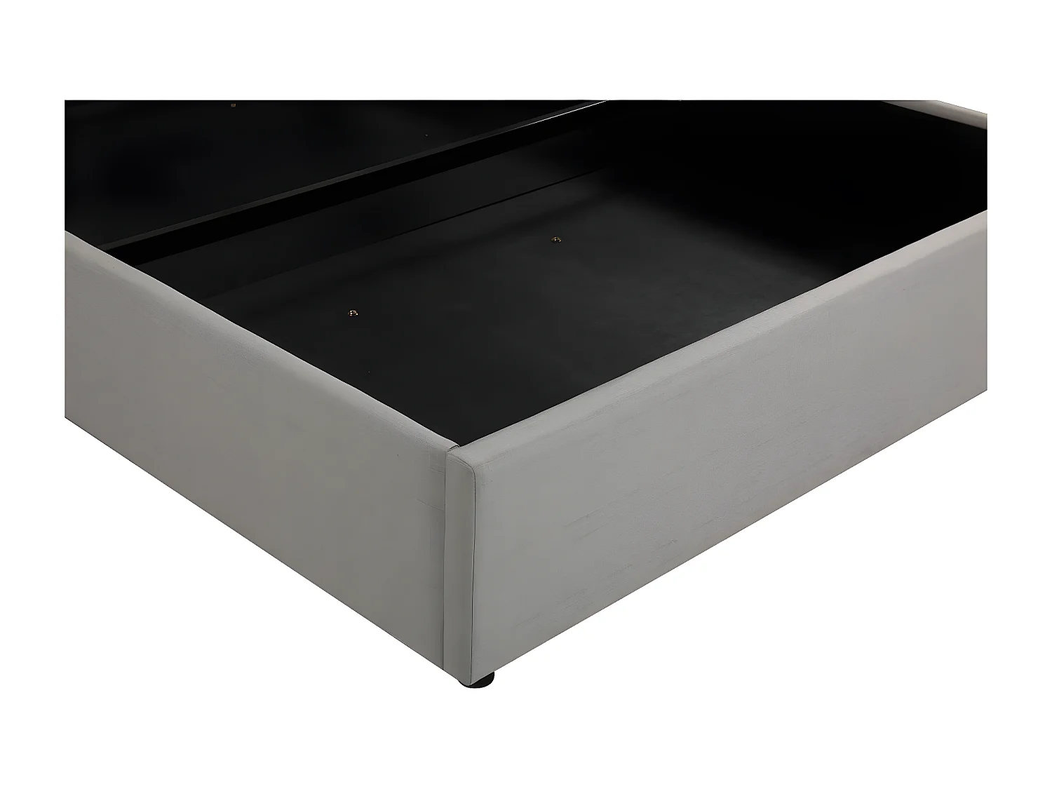 Cama doble con almacenaje "Megeve" 160 x 200 cm - Gris