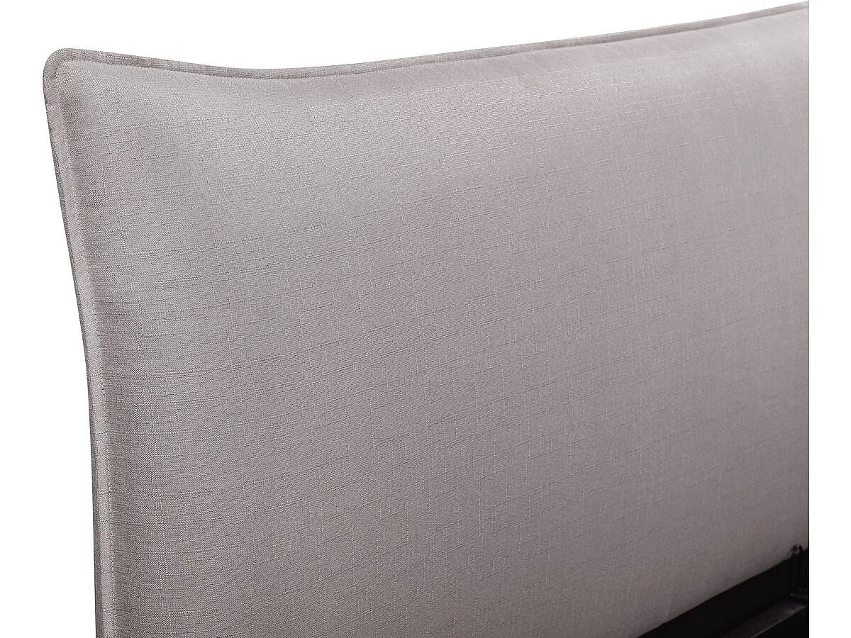 Elegante Cama de Casal com Armazenamento "Megeve" 140 x 200 cm - Acabamento em Veludo Cinzento