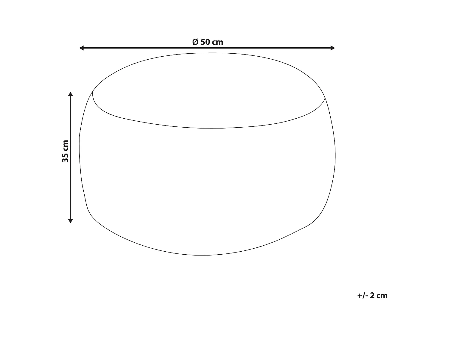 Puf KANDHKOT Bawełna Szary 50 cm 50 cm 35 cm
