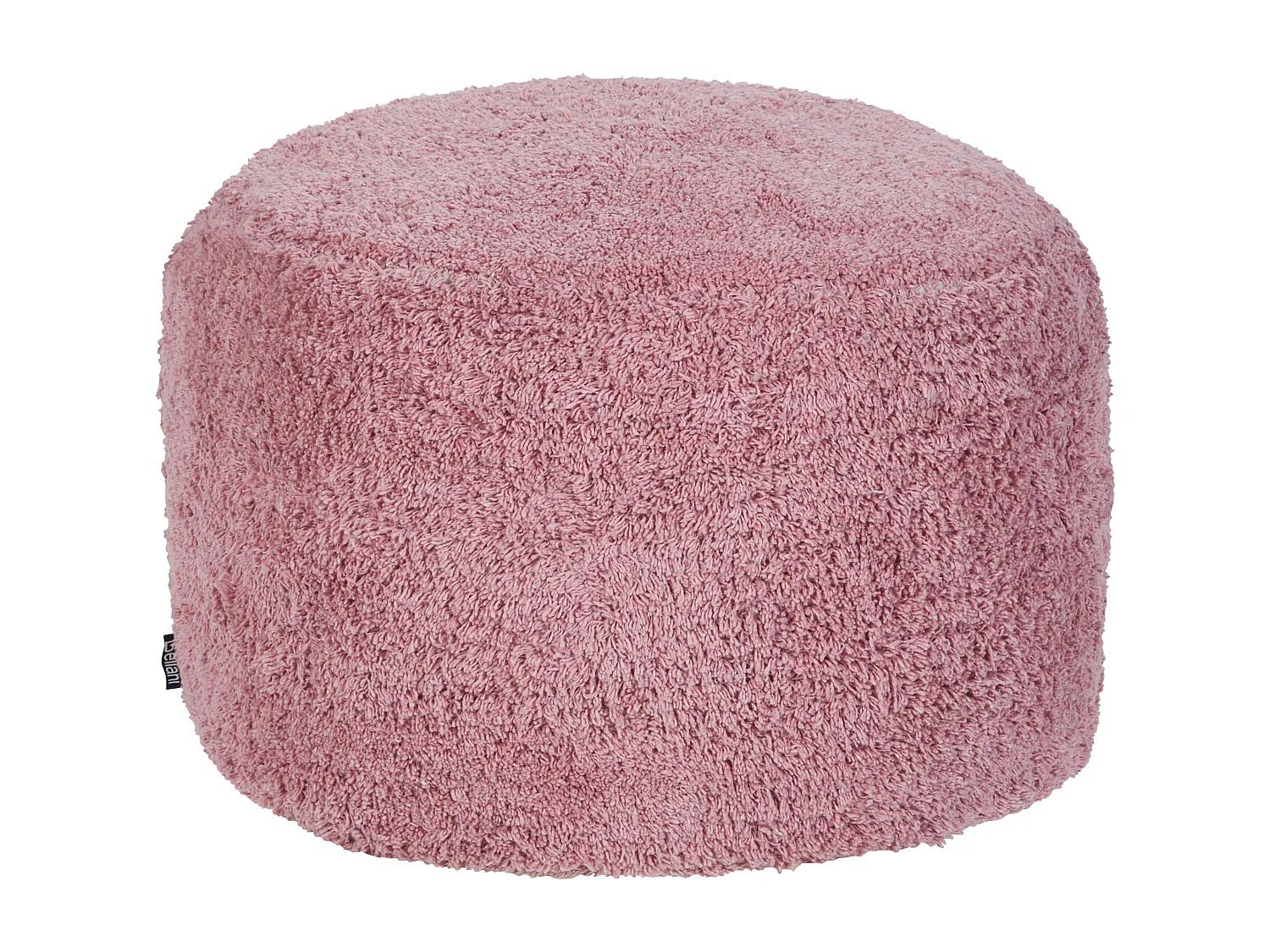 Pouf aus Baumwolle rosa 50 x 35 cm rund mit Griff flauschig Kandhkot