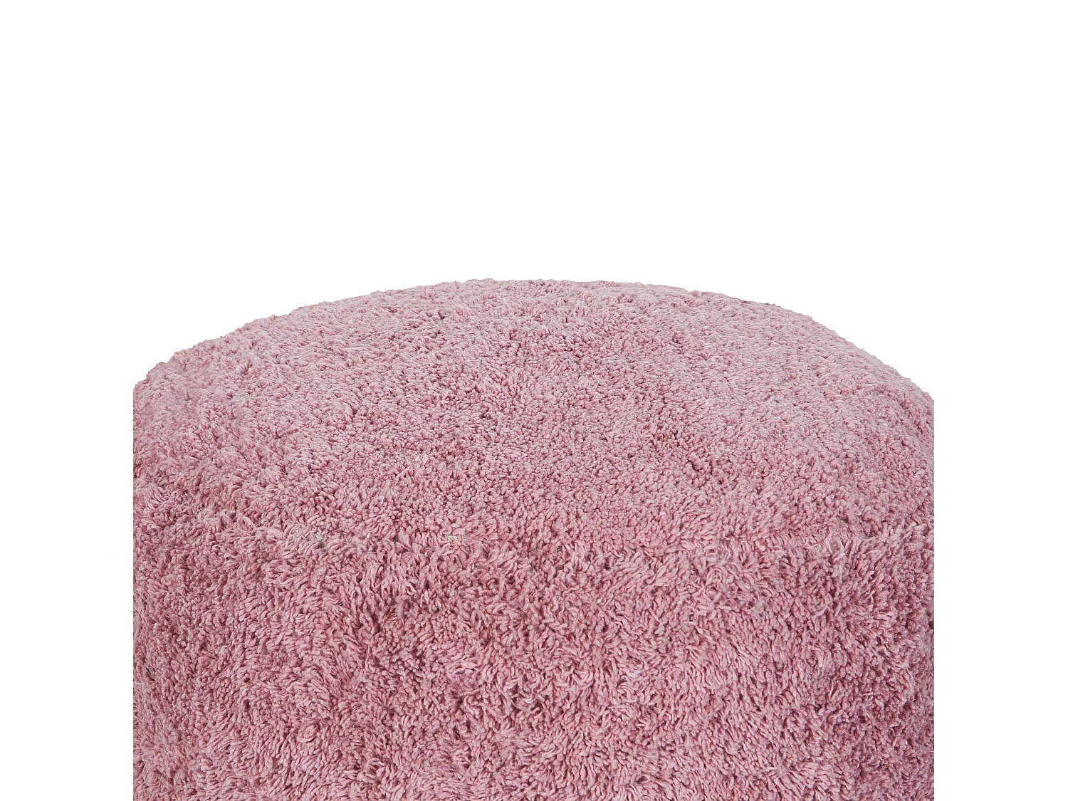 Pouf aus Baumwolle rosa 50 x 35 cm rund mit Griff flauschig Kandhkot