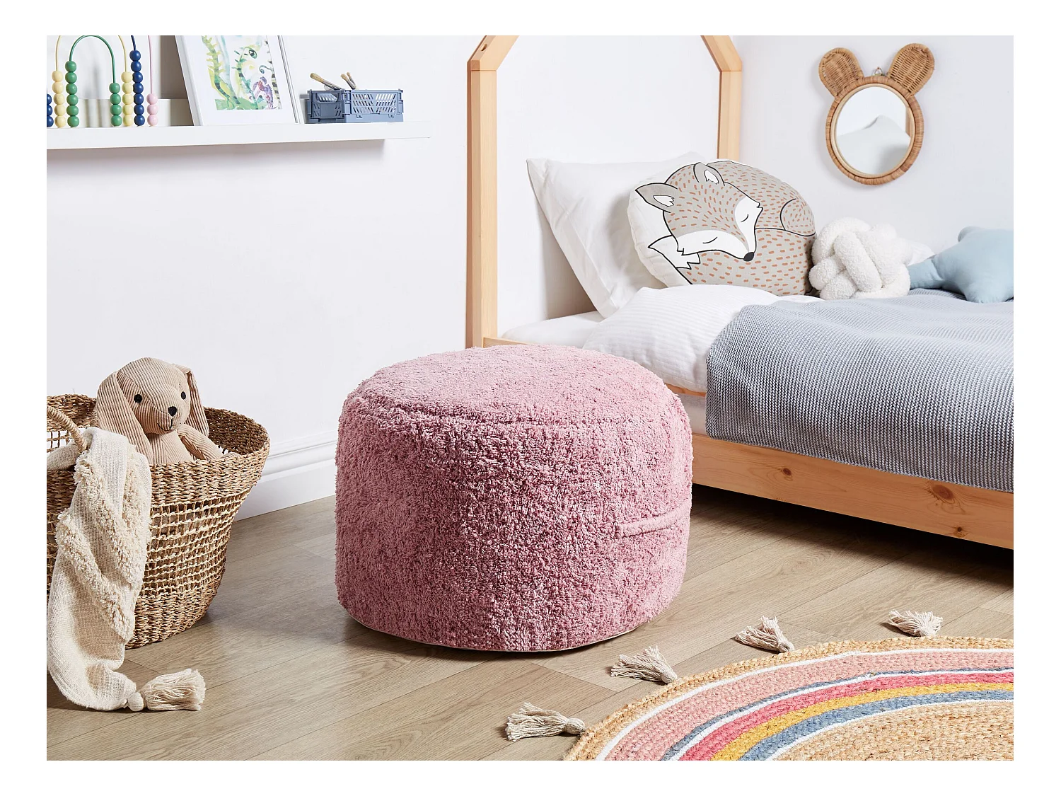 Puf KANDHKOT Algodón Rosa 50 cm 50 cm 35 cm