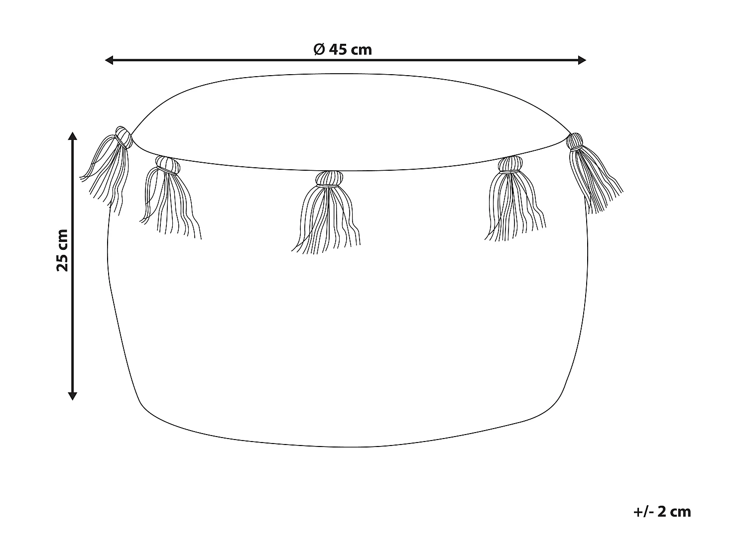 Pouf aus Baumwolle beige / gelb 45 x 25 cm Giraffenmotiv mit Quasten Kartee