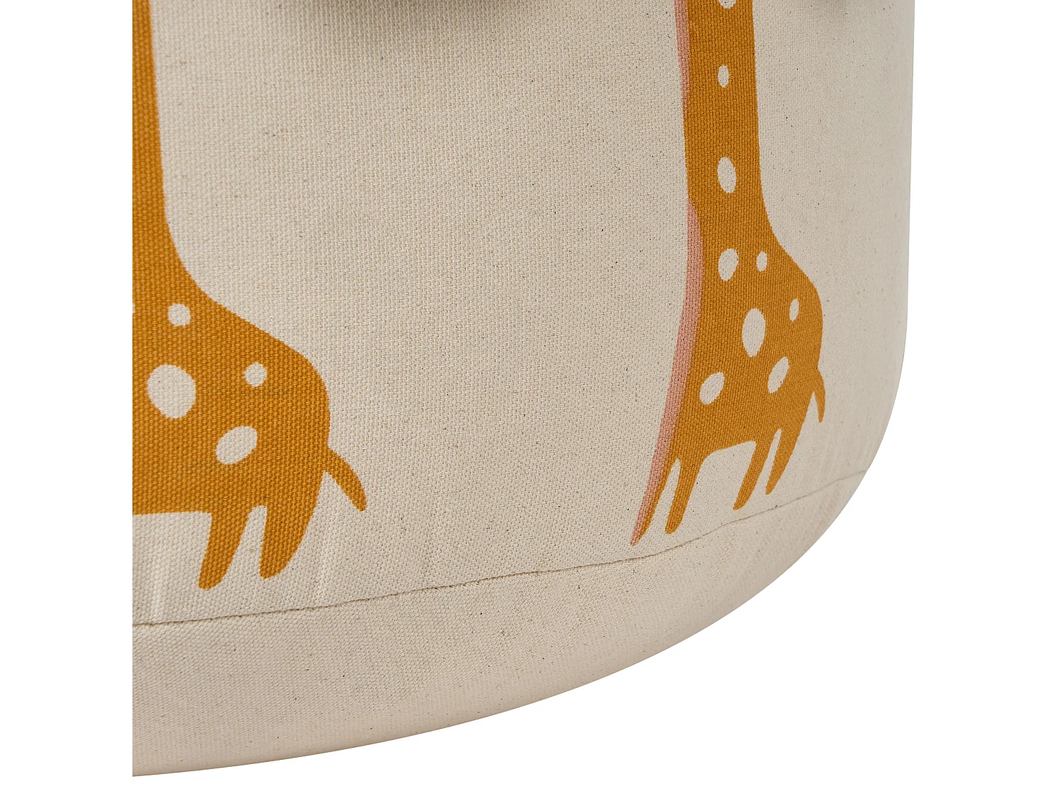 Pouf aus Baumwolle beige / gelb 45 x 25 cm Giraffenmotiv mit Quasten Kartee